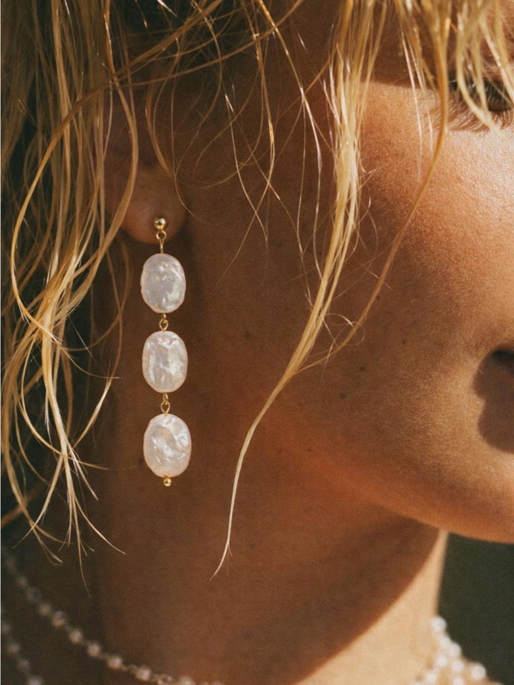 14K Gold Filled Freshwater Pearl Drop Earring - Elegant Women’s Jewelry - Picture 2 of 4